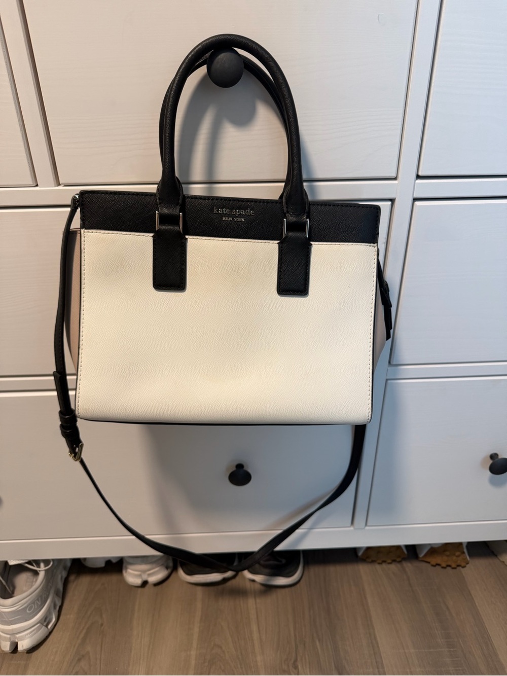 kate spade Black & White Two-Tone Leather Satchel